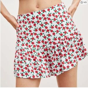 ❤️ Zara Red Rose Mini Skort Size Small